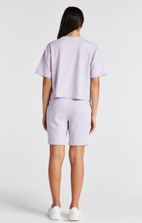 SikSilk μωβ μπλουζάκι με λογότυπο πανεπιστημίου κορίτσια ενδύματα 48N8Z327