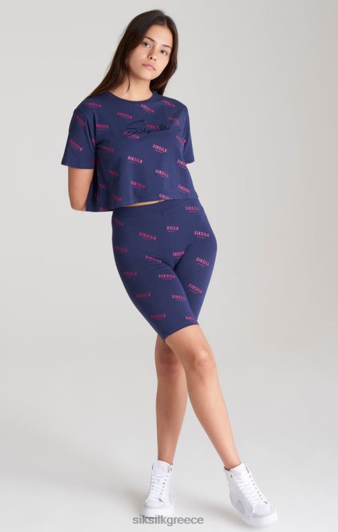SikSilk cropped μπλουζάκι με ναυτική υπογραφή κορίτσια ενδύματα 48N8Z324