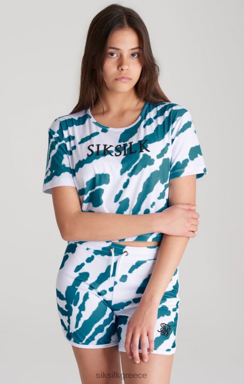 SikSilk λευκή γραβάτα βαφής cropped t-shirt κορίτσια ενδύματα 48N8Z323
