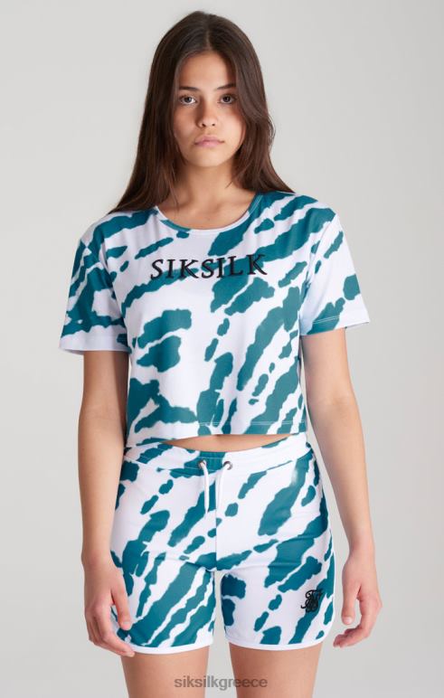 SikSilk λευκή γραβάτα βαφής cropped t-shirt κορίτσια ενδύματα 48N8Z323