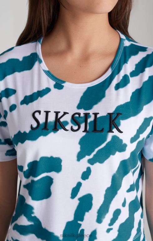 SikSilk λευκή γραβάτα βαφής cropped t-shirt κορίτσια ενδύματα 48N8Z323
