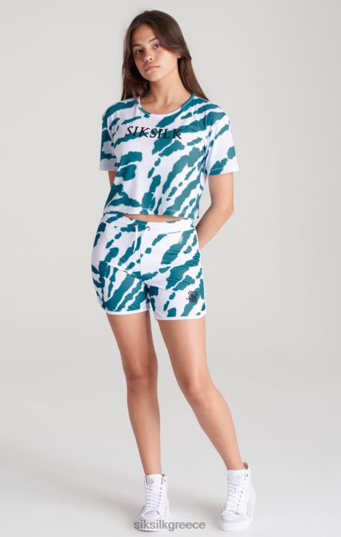 SikSilk λευκή γραβάτα βαφής cropped t-shirt κορίτσια ενδύματα 48N8Z323