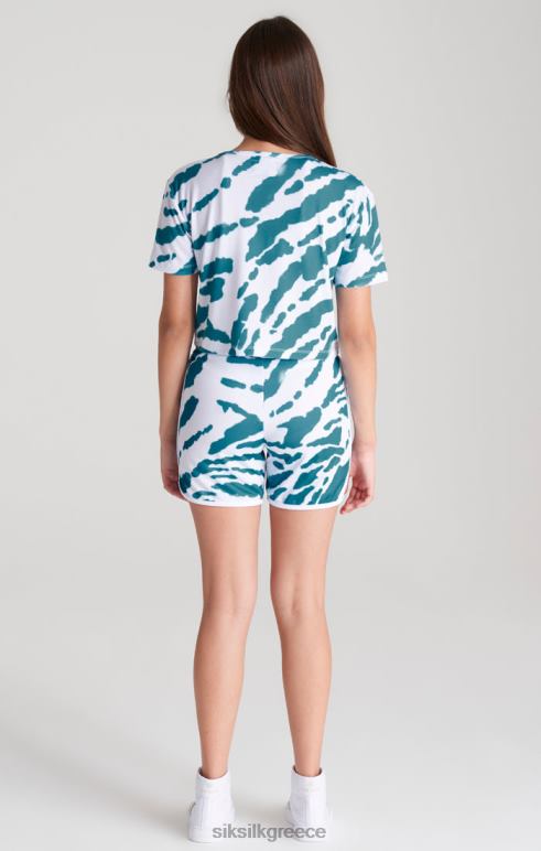 SikSilk λευκή γραβάτα βαφής cropped t-shirt κορίτσια ενδύματα 48N8Z323