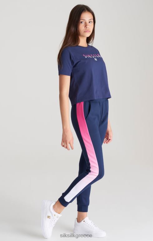 SikSilk κομμένο μπλουζάκι με λογότυπο navy fade κορίτσια ενδύματα 48N8Z325
