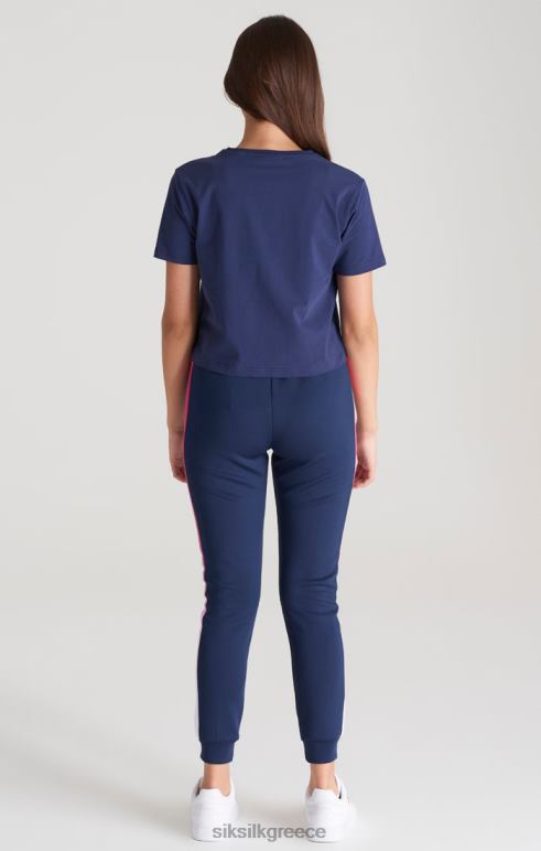 SikSilk κομμένο μπλουζάκι με λογότυπο navy fade κορίτσια ενδύματα 48N8Z325