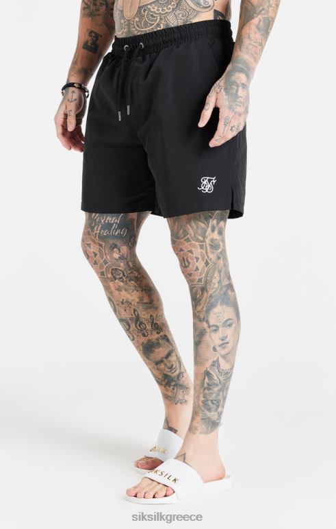 SikSilk μαύρο απαραίτητο κολύμπι σύντομη άνδρες ενδύματα 48N8Z617