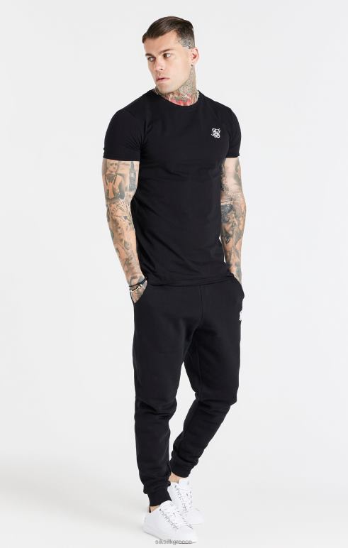SikSilk μαύρο βασικό τζόγκερ με μανσέτες άνδρες ενδύματα 48N8Z507