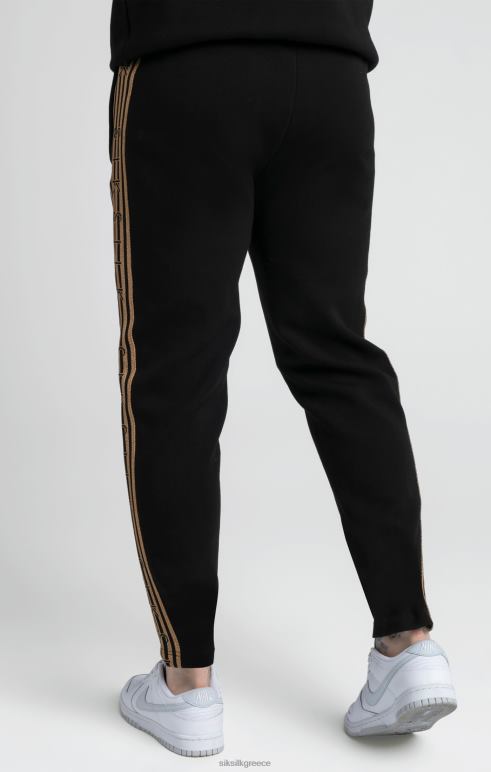 SikSilk μαύρο, χρυσό πλεκτό παντελόνι πίστας άνδρες ενδύματα 48N8Z508