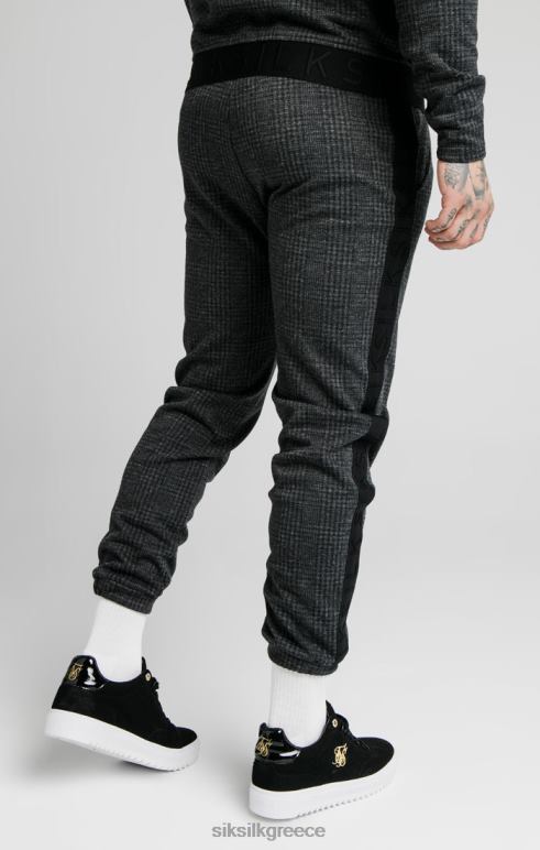SikSilk παντελόνι tonal check cuffed - γκρι άνδρες ενδύματα 48N8Z526
