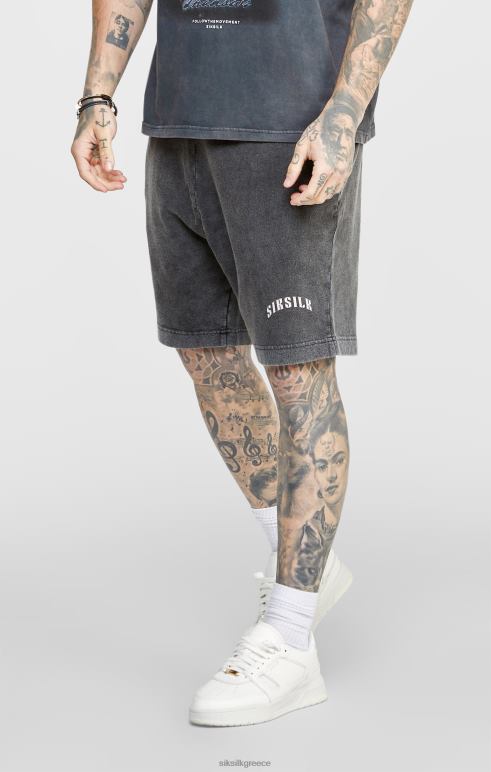 SikSilk μαύρο γραφικό χαλαρό σορτς άνδρες ενδύματα 48N8Z567