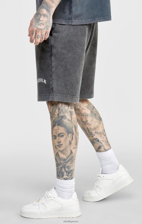 SikSilk μαύρο γραφικό χαλαρό σορτς άνδρες ενδύματα 48N8Z567