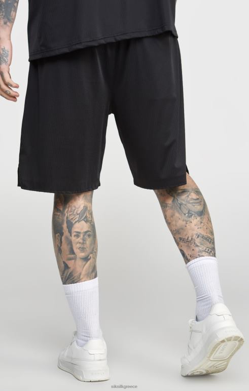 SikSilk μαύρο πλέγμα χαλαρή εφαρμογή κοντά άνδρες ενδύματα 48N8Z570