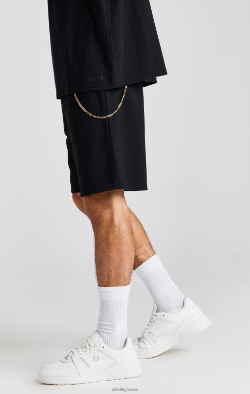 SikSilk μαύρη αλυσίδα χαλαρή εφαρμογή κοντά άνδρες ενδύματα 48N8Z571