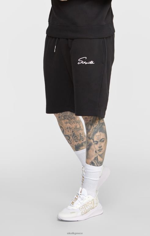 SikSilk μαύρο σενάριο κέντημα κοντό άνδρες ενδύματα 48N8Z581