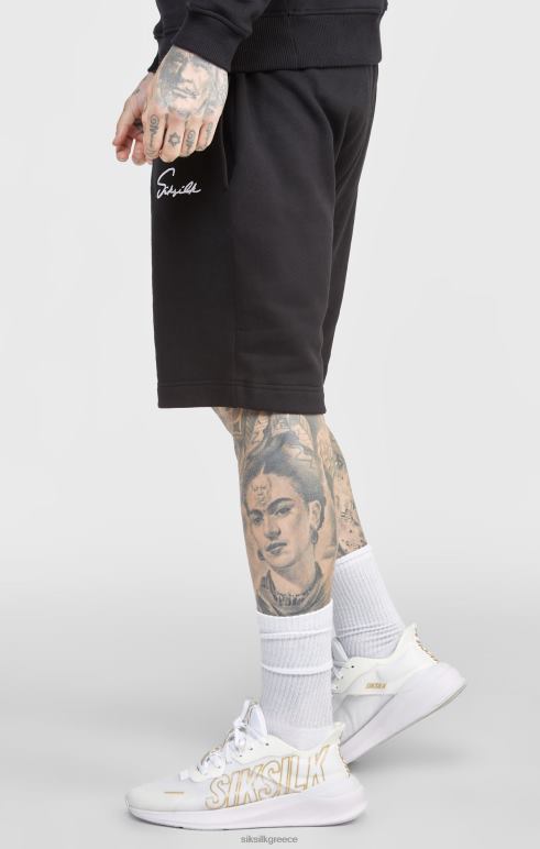 SikSilk μαύρο σενάριο κέντημα κοντό άνδρες ενδύματα 48N8Z581