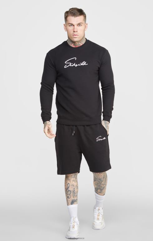 SikSilk μαύρο σενάριο κέντημα κοντό άνδρες ενδύματα 48N8Z581
