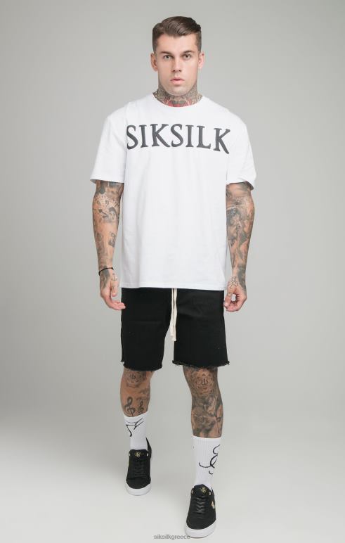 SikSilk μαύρο ακατέργαστο στρίφωμα χαλαρό τζιν κοντό άνδρες ενδύματα 48N8Z582