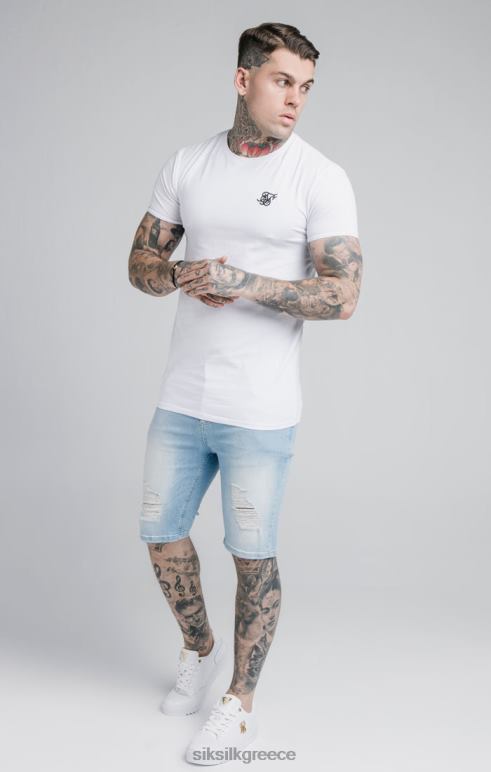 SikSilk μπλε ταλαιπωρημένο τζιν κοντό άνδρες ενδύματα 48N8Z583