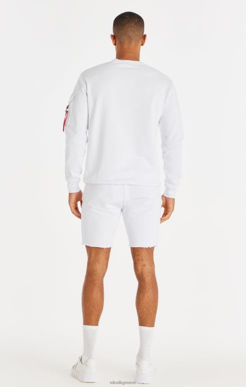 SikSilk χαλαρή πτήση ακατέργαστη σορτς - λευκό άνδρες ενδύματα 48N8Z589