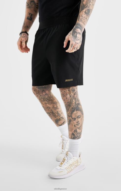SikSilk μαύρο αθλητικό κοντό άνδρες ενδύματα 48N8Z590