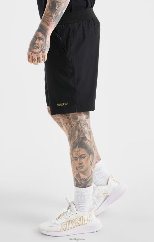 SikSilk μαύρο αθλητικό κοντό άνδρες ενδύματα 48N8Z590
