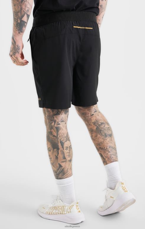 SikSilk μαύρο αθλητικό κοντό άνδρες ενδύματα 48N8Z590