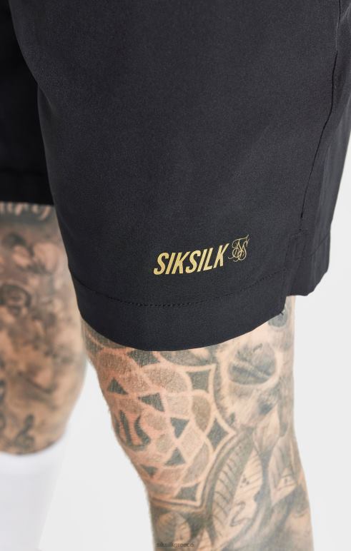 SikSilk μαύρο αθλητικό κοντό άνδρες ενδύματα 48N8Z590