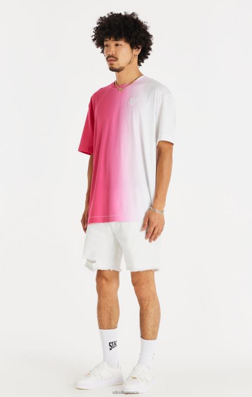 SikSilk λευκό ακατέργαστο στρίφωμα ταλαιπωρημένο τζιν κοντό άνδρες ενδύματα 48N8Z600