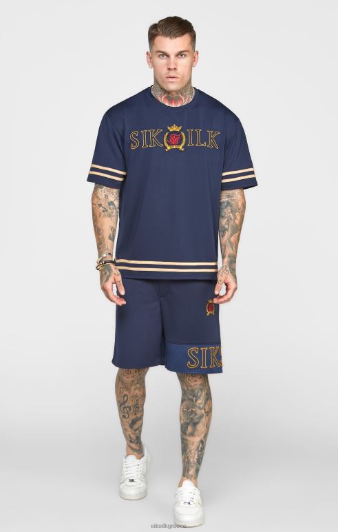 SikSilk ναυτικό κέντημα χαλαρό κοντό άνδρες ενδύματα 48N8Z607