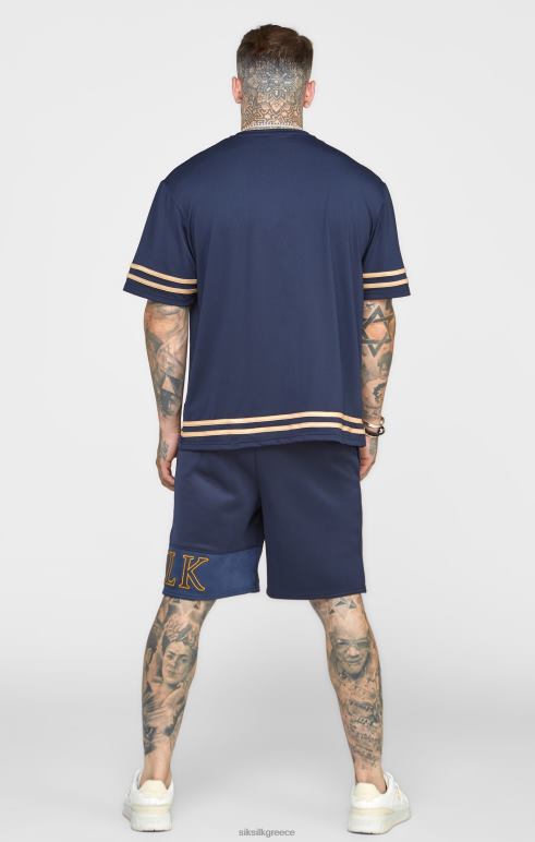 SikSilk ναυτικό κέντημα χαλαρό κοντό άνδρες ενδύματα 48N8Z607