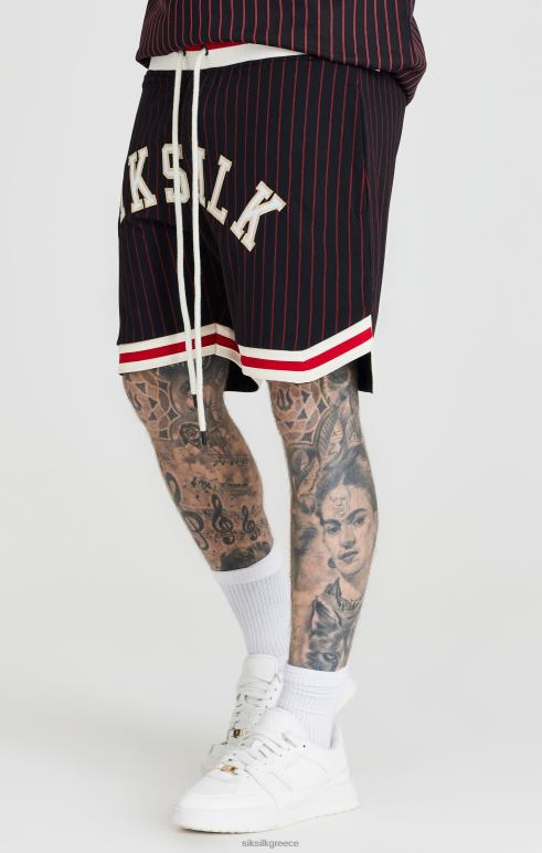 SikSilk μαύρο ρετρό κλασικό μπασκετικό σορτς άνδρες ενδύματα 48N8Z609