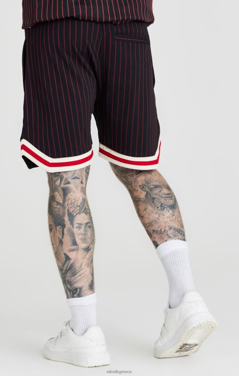 SikSilk μαύρο ρετρό κλασικό μπασκετικό σορτς άνδρες ενδύματα 48N8Z609