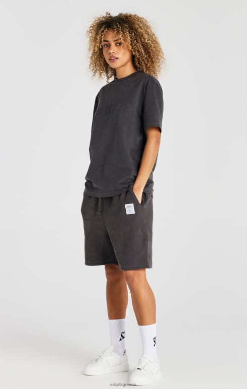 SikSilk μαύρο foundation jogger κοντό άνδρες ενδύματα 48N8Z602