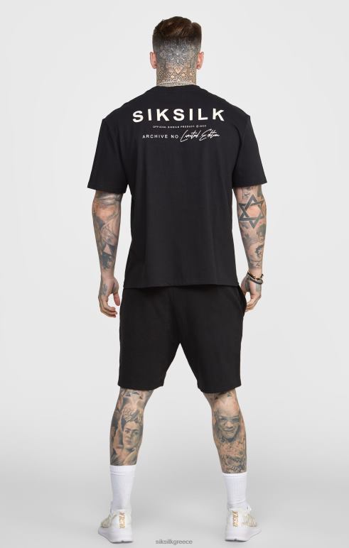 SikSilk μαύρο jogger κοντή με λωρίδα μέσης άνδρες ενδύματα 48N8Z610