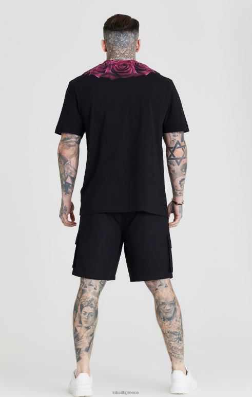 SikSilk μαύρο ripstop φορτίο κοντό άνδρες ενδύματα 48N8Z586