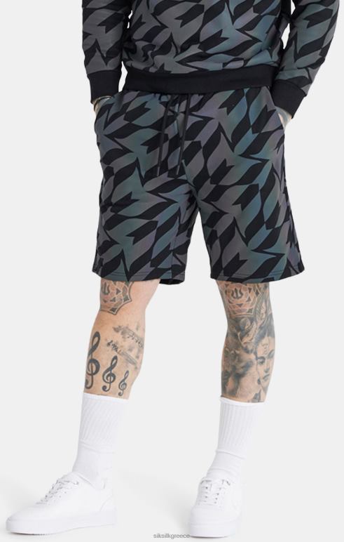 SikSilk x messi μαύρο ιριδίζον κοντό άνδρες ενδύματα 48N8Z580