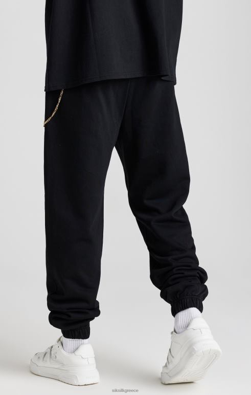 SikSilk μαύρη αλυσίδα jogger άνδρες ενδύματα 48N8Z533