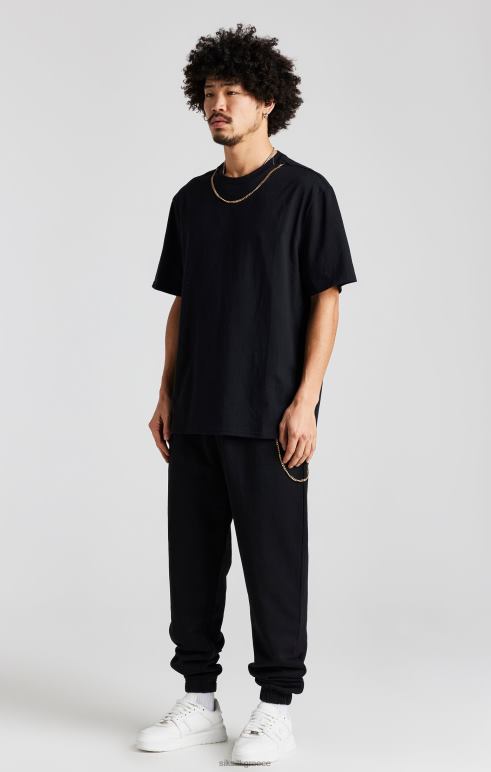 SikSilk μαύρη αλυσίδα jogger άνδρες ενδύματα 48N8Z533
