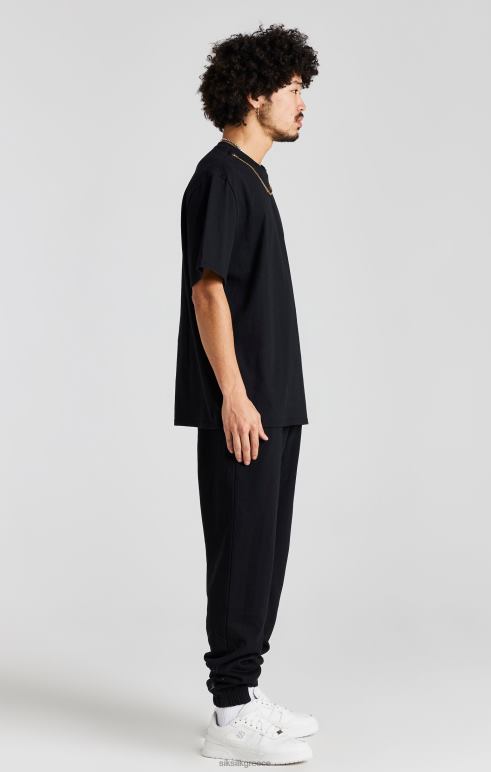 SikSilk μαύρη αλυσίδα jogger άνδρες ενδύματα 48N8Z533