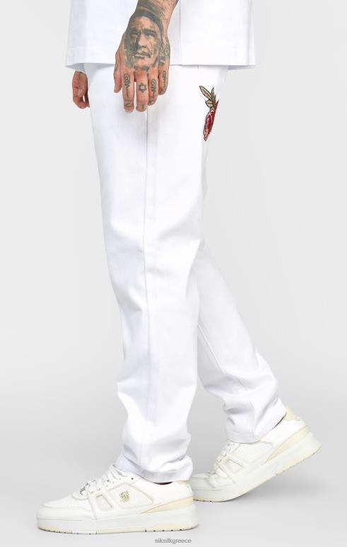 SikSilk λευκό τριαντάφυλλο τζιν σε ευθεία κοπή άνδρες ενδύματα 48N8Z550