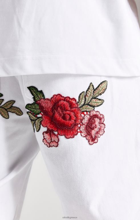 SikSilk λευκό τριαντάφυλλο τζιν σε ευθεία κοπή άνδρες ενδύματα 48N8Z550