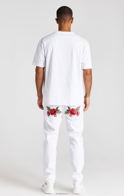 SikSilk λευκό τριαντάφυλλο τζιν σε ευθεία κοπή άνδρες ενδύματα 48N8Z550