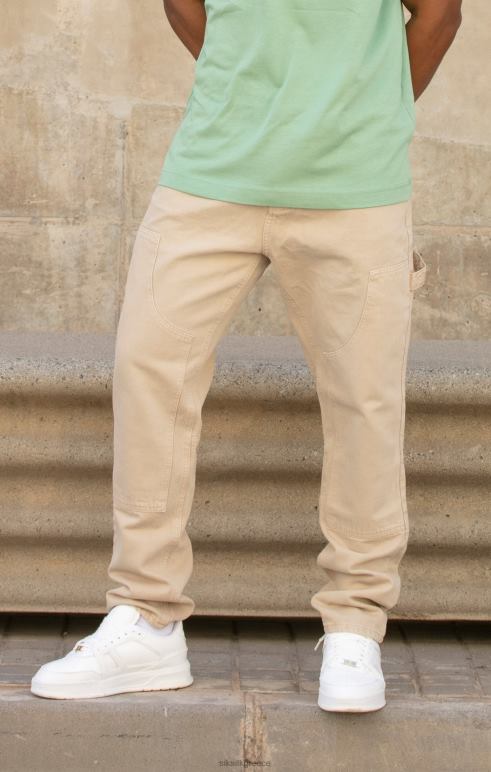 SikSilk εκρού ίσια εφαρμογή ξυλουργικό τζιν άνδρες ενδύματα 48N8Z555