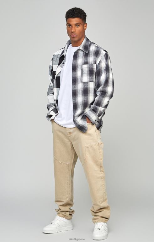 SikSilk εκρού ίσια εφαρμογή ξυλουργικό τζιν άνδρες ενδύματα 48N8Z555