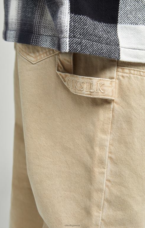 SikSilk εκρού ίσια εφαρμογή ξυλουργικό τζιν άνδρες ενδύματα 48N8Z555