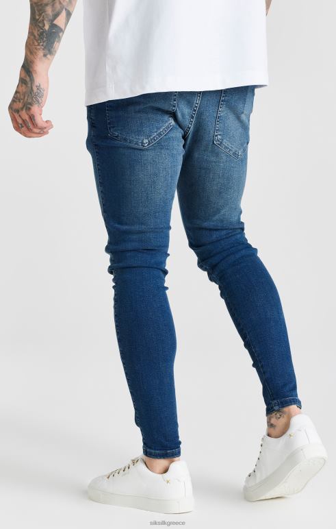 SikSilk μπλε πλυμένο απαραίτητο skinny jean άνδρες ενδύματα 48N8Z556