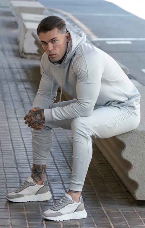 SikSilk γκρι πάνελ κουκούλα άνδρες ενδύματα 48N8Z411