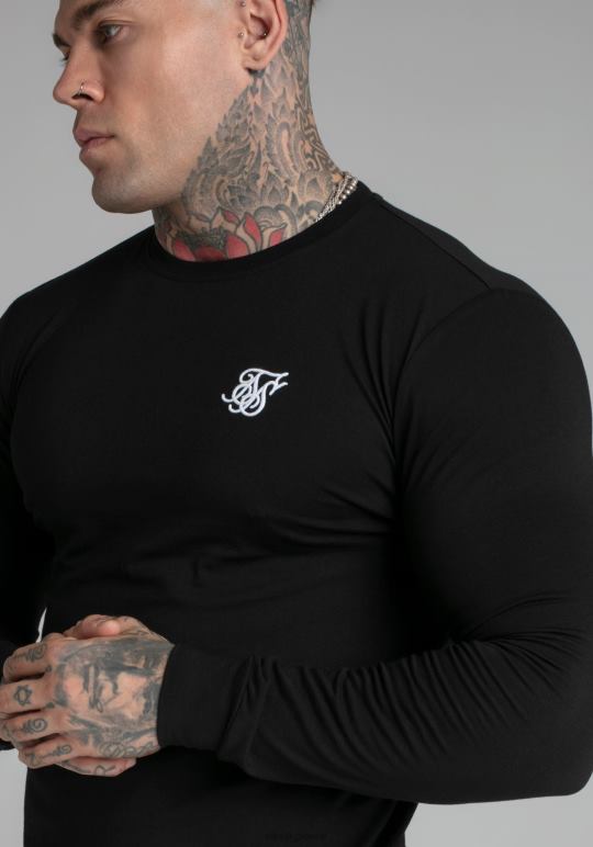 SikSilk μαύρο απαραίτητο φούτερ άνδρες ενδύματα 48N8Z412