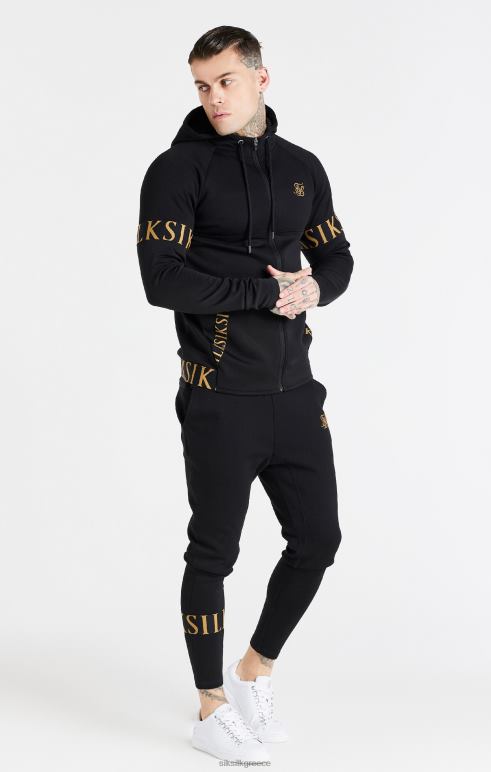SikSilk μαύρο δυναμικό φερμουάρ μέσα από κουκούλα άνδρες ενδύματα 48N8Z416