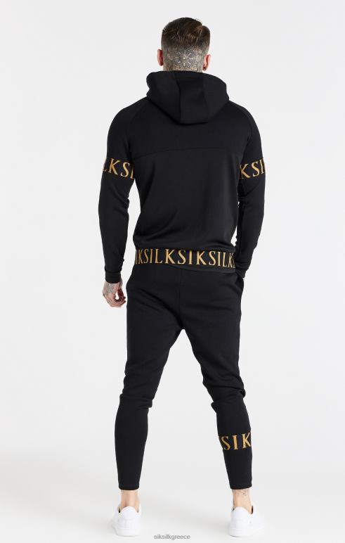SikSilk μαύρο δυναμικό φερμουάρ μέσα από κουκούλα άνδρες ενδύματα 48N8Z416